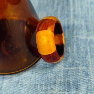 Padauk and Olive Wood Domed Ring - Size 13.5 (US)